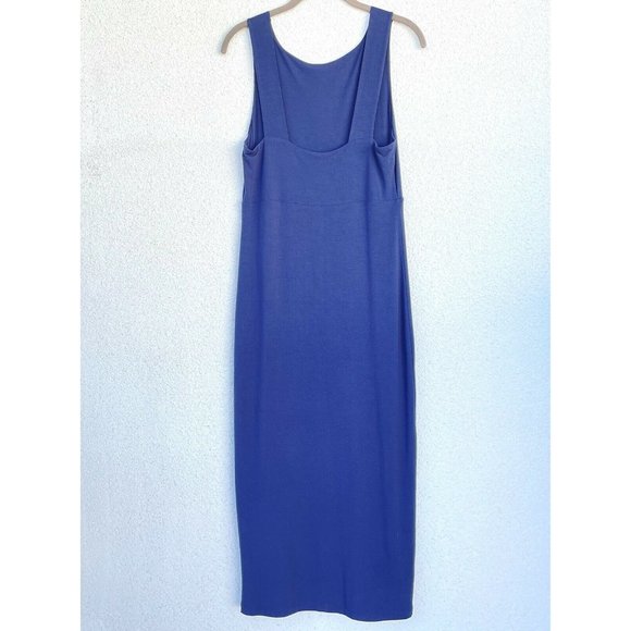 Athleta Dress Long Navy Blue Side Slit Tank Maxi Modal Spandex Women Small - Picture 2 of 8